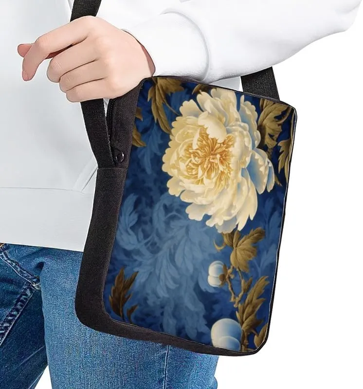Uskorhein Boho Hawaii Butterfly Cow Small Soft Pebbled Real Leather Crossbody Handbags Purses Zip Premium Sling Crossover