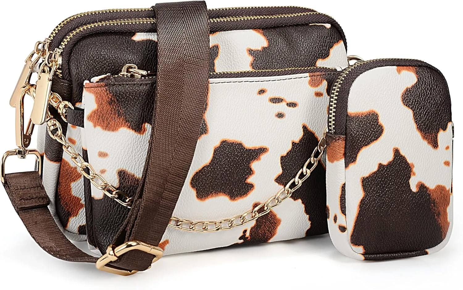 UTO Small Crossbody Bags for Women 3 in 1 Trendy Belt Purse Fashion Designer Mini Cute Sling Fanny Chest Pack