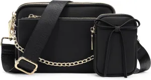 UTO Small Crossbody Bags for Women 3 in 1 Trendy Belt Purse Fashion Designer Mini Cute Sling Fanny Chest Pack