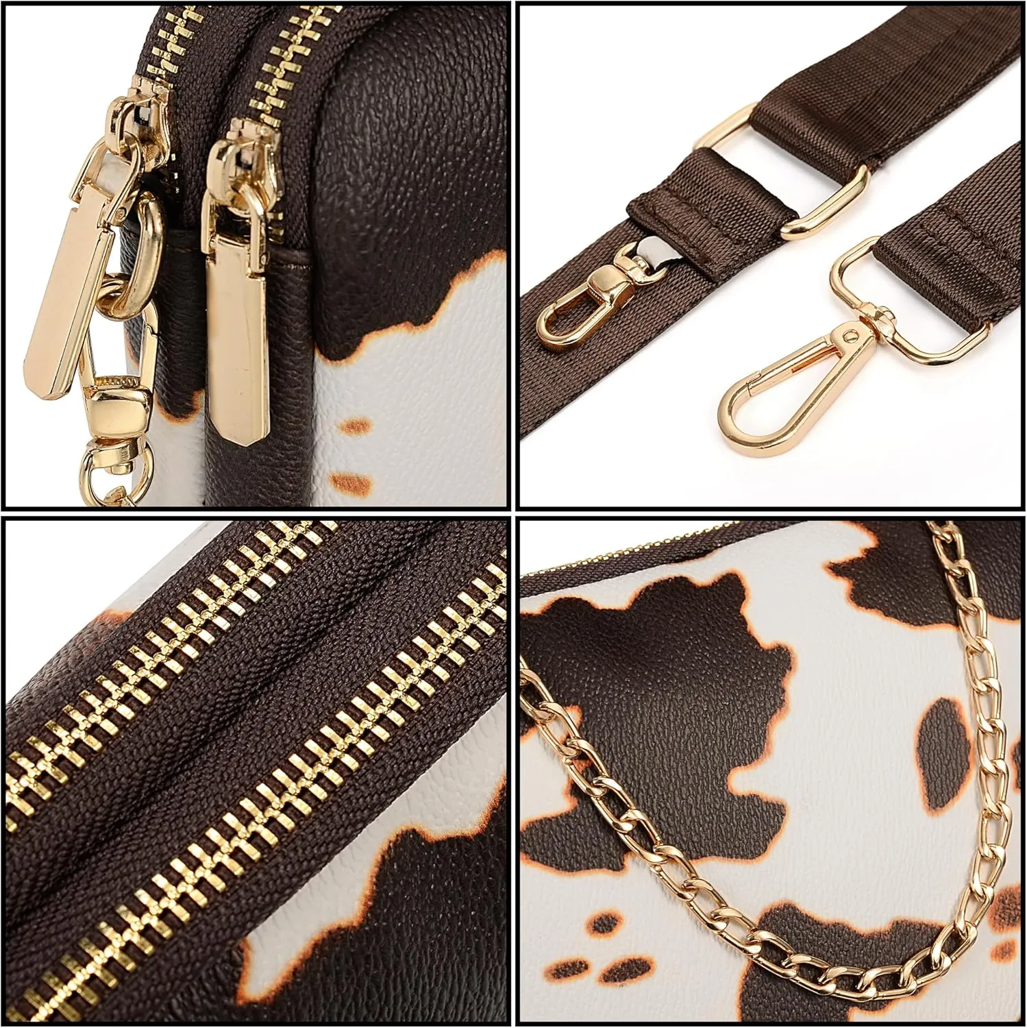 UTO Small Crossbody Bags for Women 3 in 1 Trendy Belt Purse Fashion Designer Mini Cute Sling Fanny Chest Pack