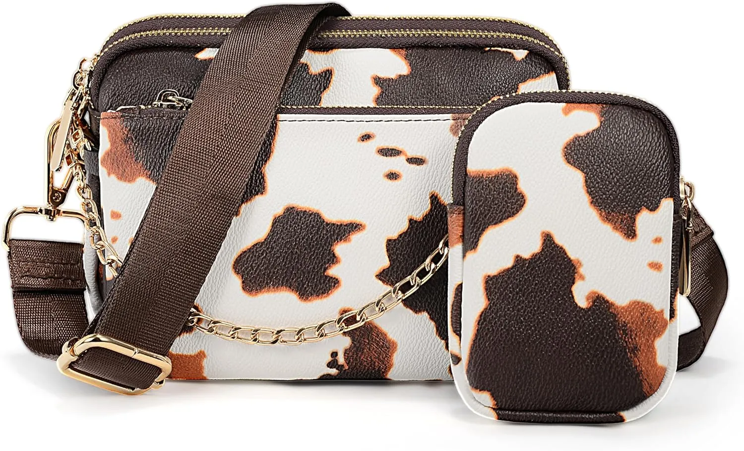 UTO Small Crossbody Bags for Women 3 in 1 Trendy Belt Purse Fashion Designer Mini Cute Sling Fanny Chest Pack