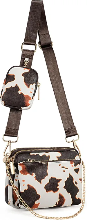 UTO Small Crossbody Bags for Women 3 in 1 Trendy Belt Purse Fashion Designer Mini Cute Sling Fanny Chest Pack
