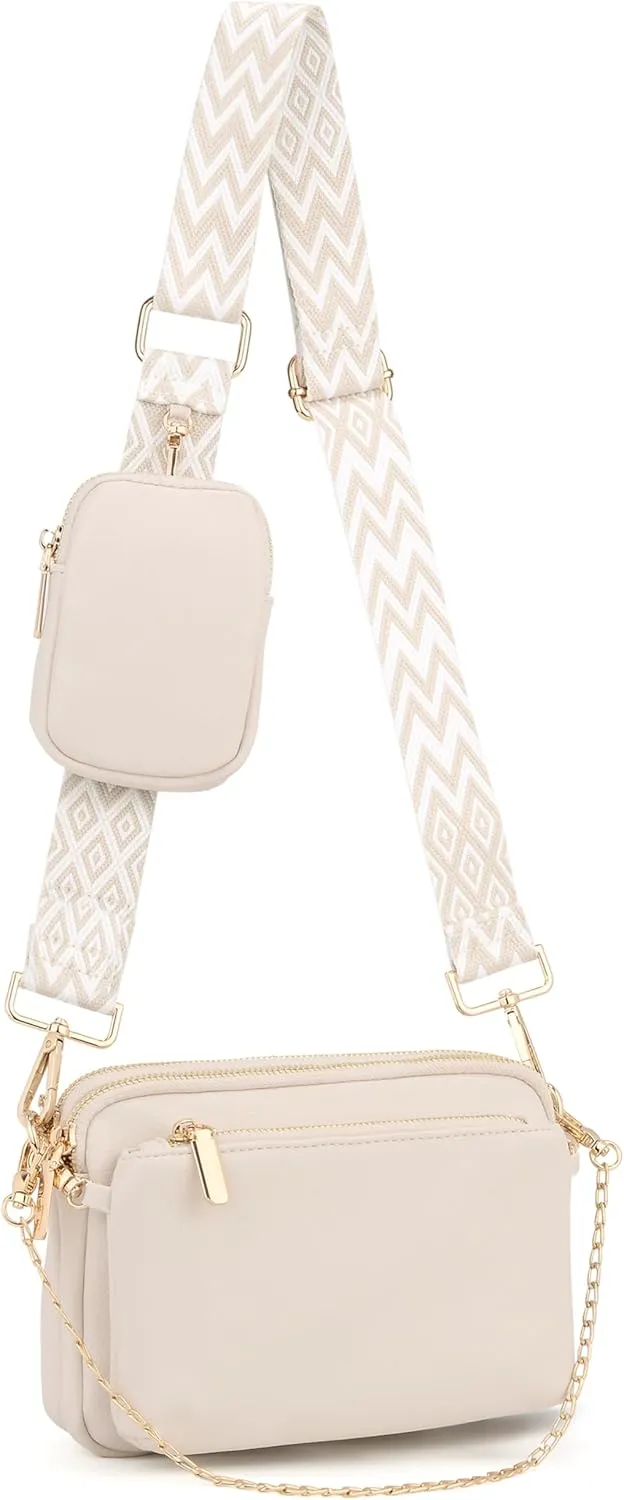 UTO Small Crossbody Bags for Women 3 in 1 Trendy Belt Purse Fashion Designer Mini Cute Sling Fanny Chest Pack