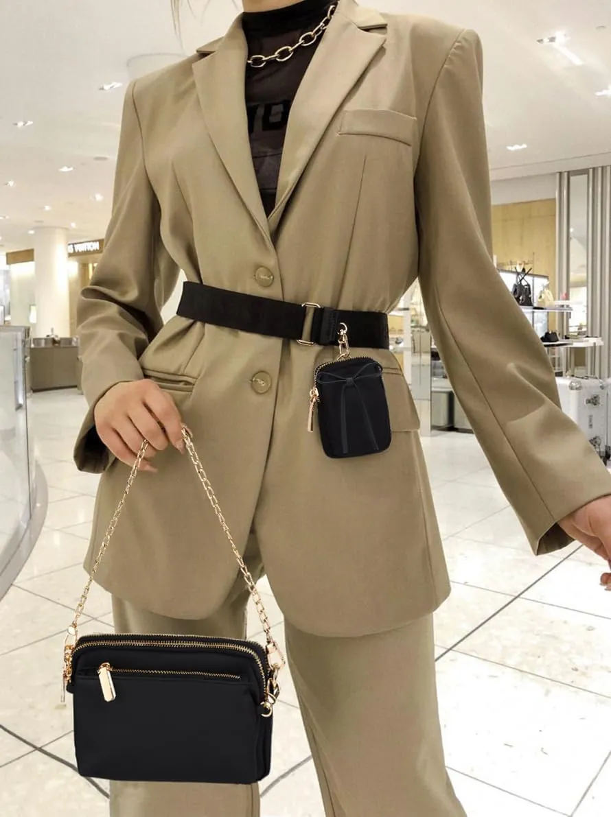 UTO Small Crossbody Bags for Women 3 in 1 Trendy Belt Purse Fashion Designer Mini Cute Sling Fanny Chest Pack