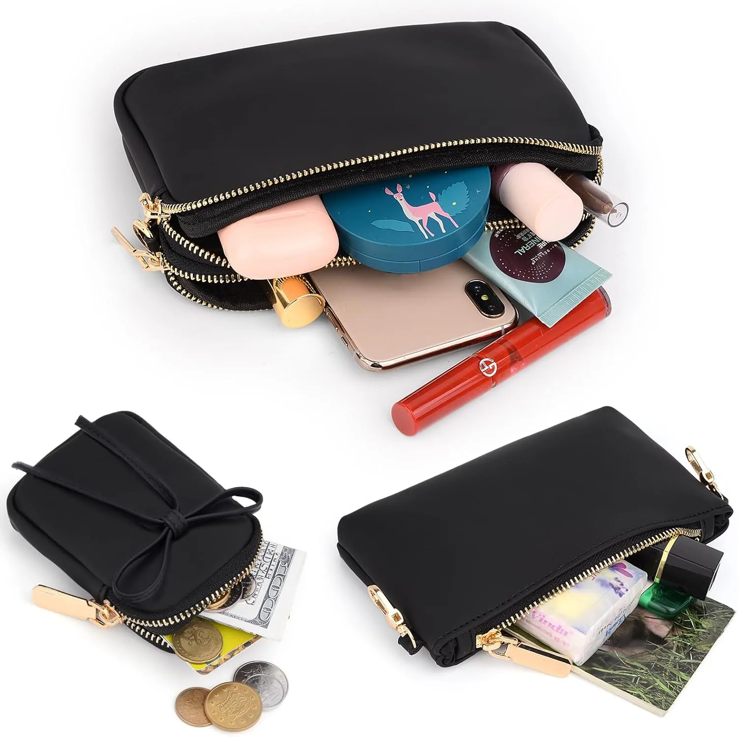 UTO Small Crossbody Bags for Women 3 in 1 Trendy Belt Purse Fashion Designer Mini Cute Sling Fanny Chest Pack