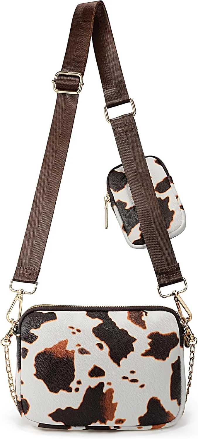 UTO Small Crossbody Bags for Women 3 in 1 Trendy Belt Purse Fashion Designer Mini Cute Sling Fanny Chest Pack