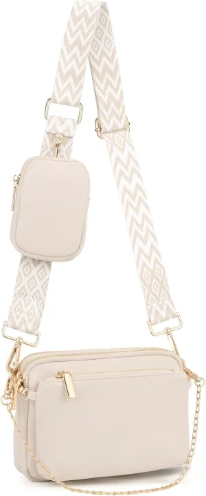 UTO Small Crossbody Bags for Women 3 in 1 Trendy Belt Purse Fashion Designer Mini Cute Sling Fanny Chest Pack