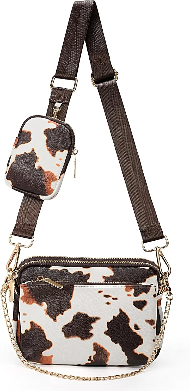 UTO Small Crossbody Bags for Women 3 in 1 Trendy Belt Purse Fashion Designer Mini Cute Sling Fanny Chest Pack