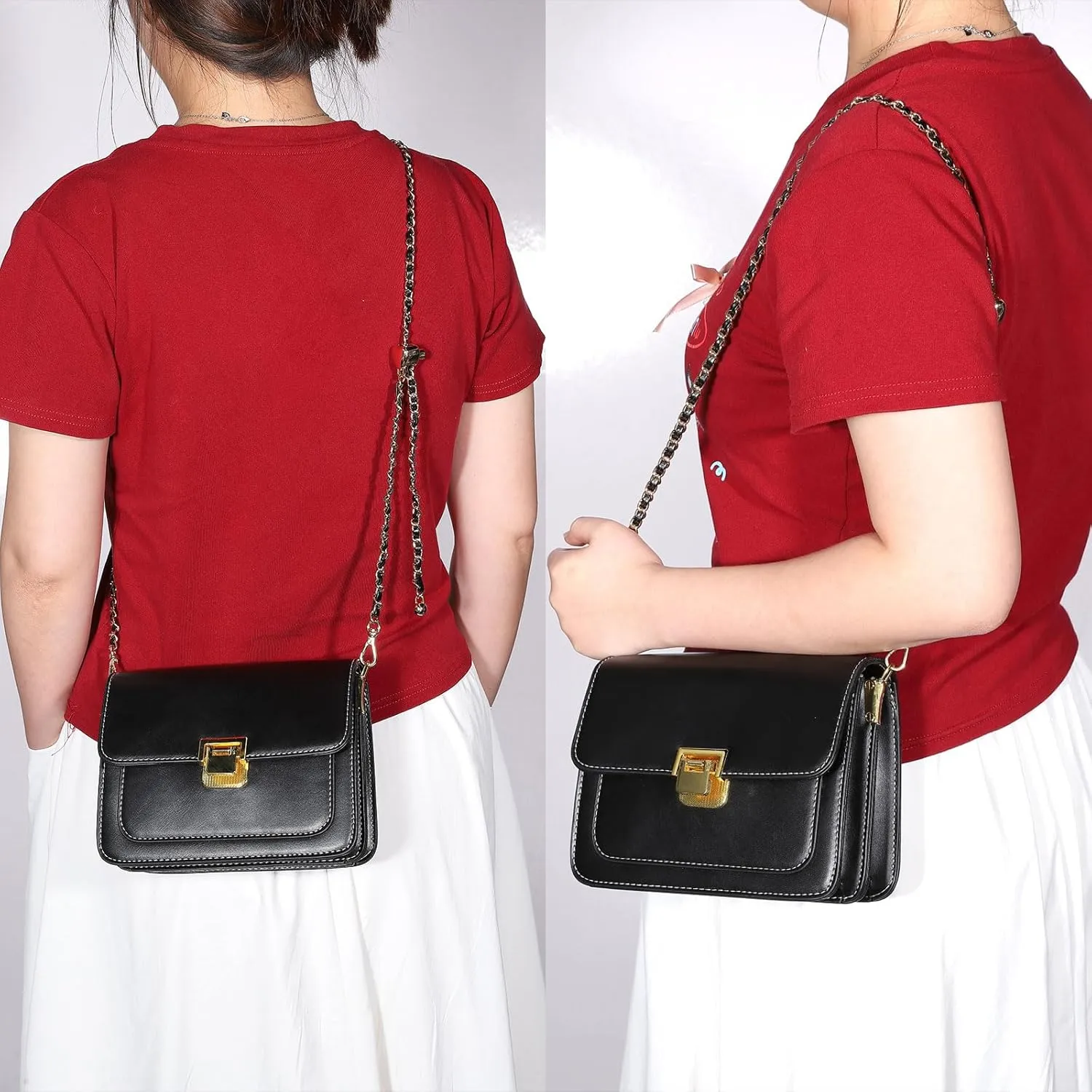 uxcell Adjustable Purse Chain Strap Crossbody Chain Strap Chain Strap for Handbag Shoulder Bag Clutch Wallet