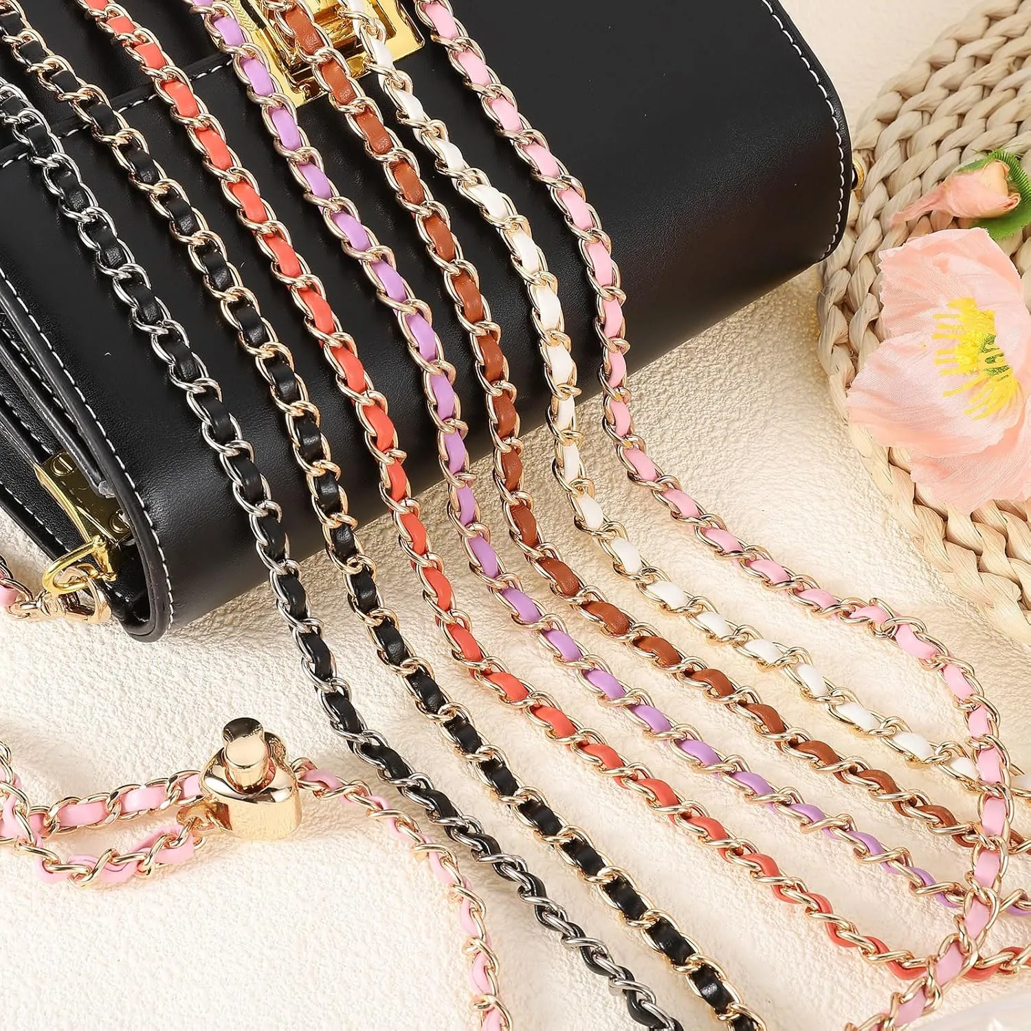 uxcell Adjustable Purse Chain Strap Crossbody Chain Strap Chain Strap for Handbag Shoulder Bag Clutch Wallet