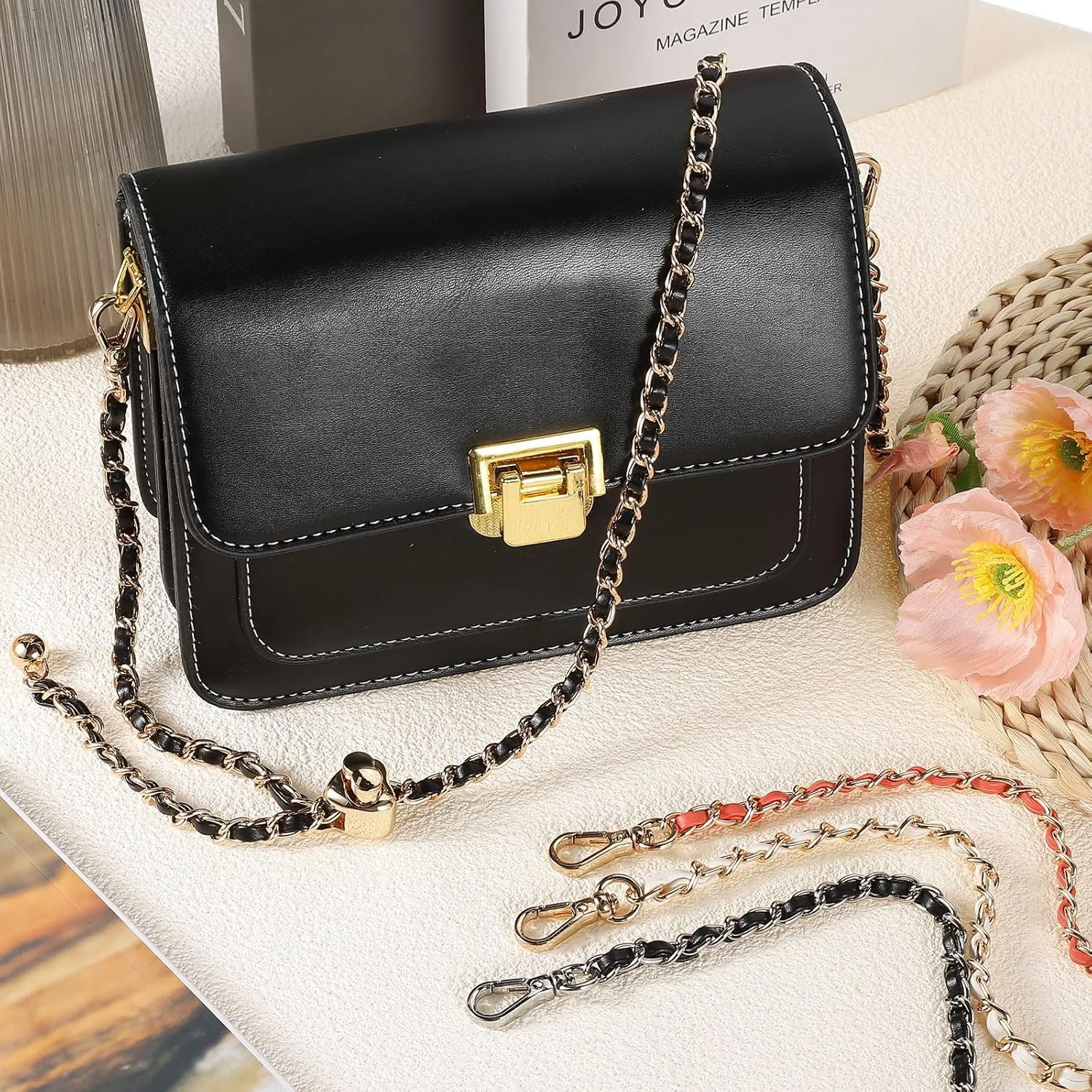 uxcell Adjustable Purse Chain Strap Crossbody Chain Strap Chain Strap for Handbag Shoulder Bag Clutch Wallet