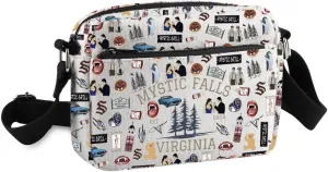 Vampire TV Show Inspired Crossbody Purse Bag TVD Enthusiasts Carry-on Bag Vampire Gift Mystic Falls Virginia Est 01864 Gift