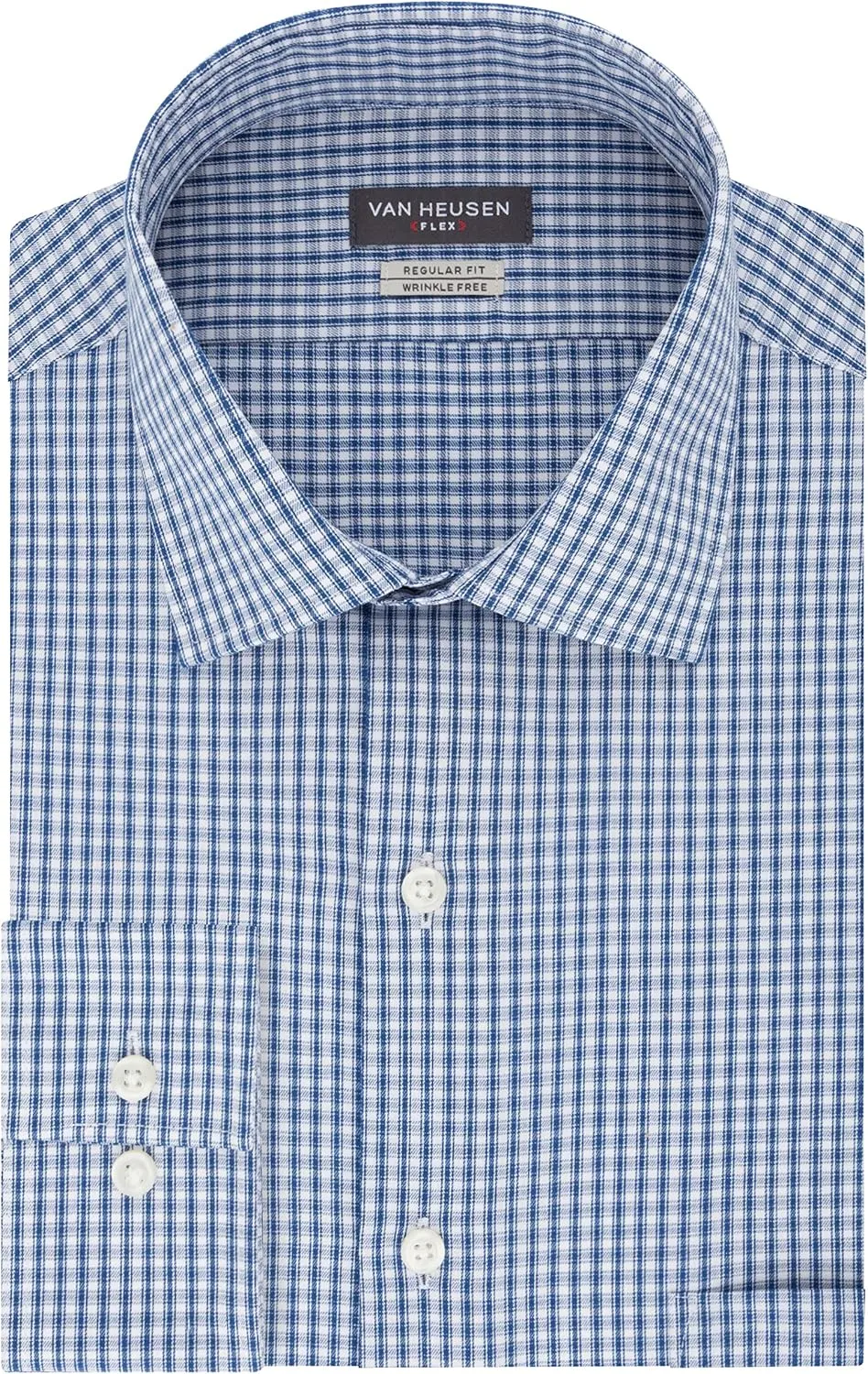 Van Heusen Men's Dress Shirt Regular Fit Flex Collar Check