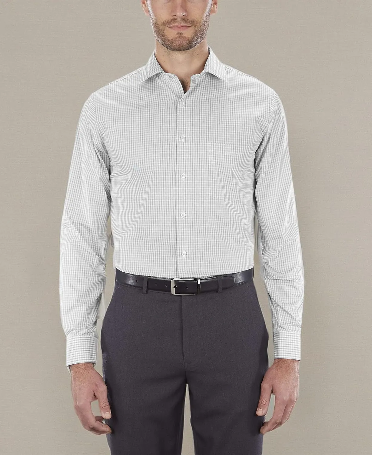 Van Heusen Men's Dress Shirt Regular Fit Flex Collar Check