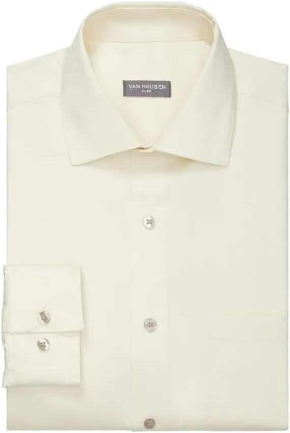 Van Heusen Men's Dress Shirt Regular Fit Ultra Wrinkle Free Flex Collar Stretch Solid