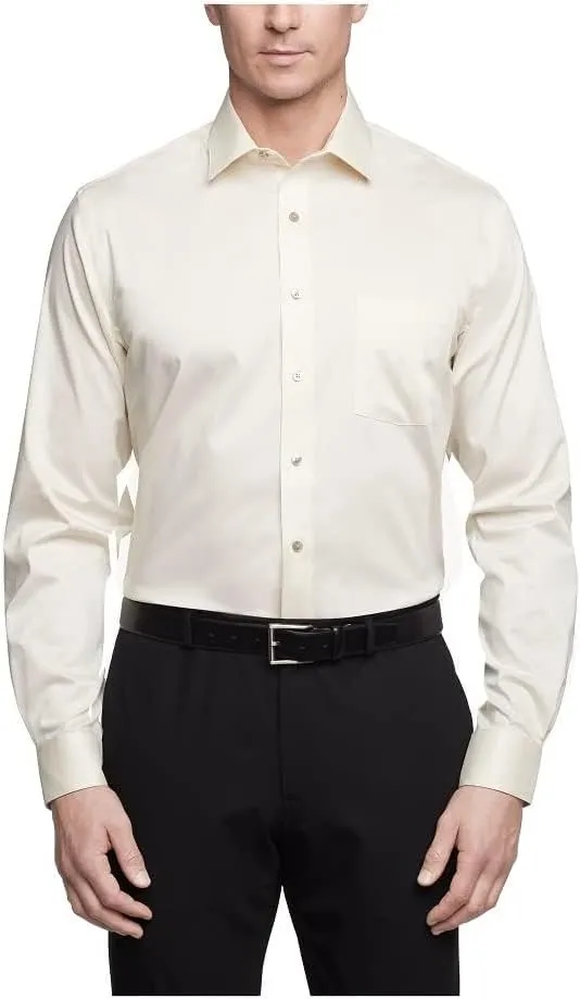 Van Heusen Men's Dress Shirt Regular Fit Ultra Wrinkle Free Flex Collar Stretch Solid