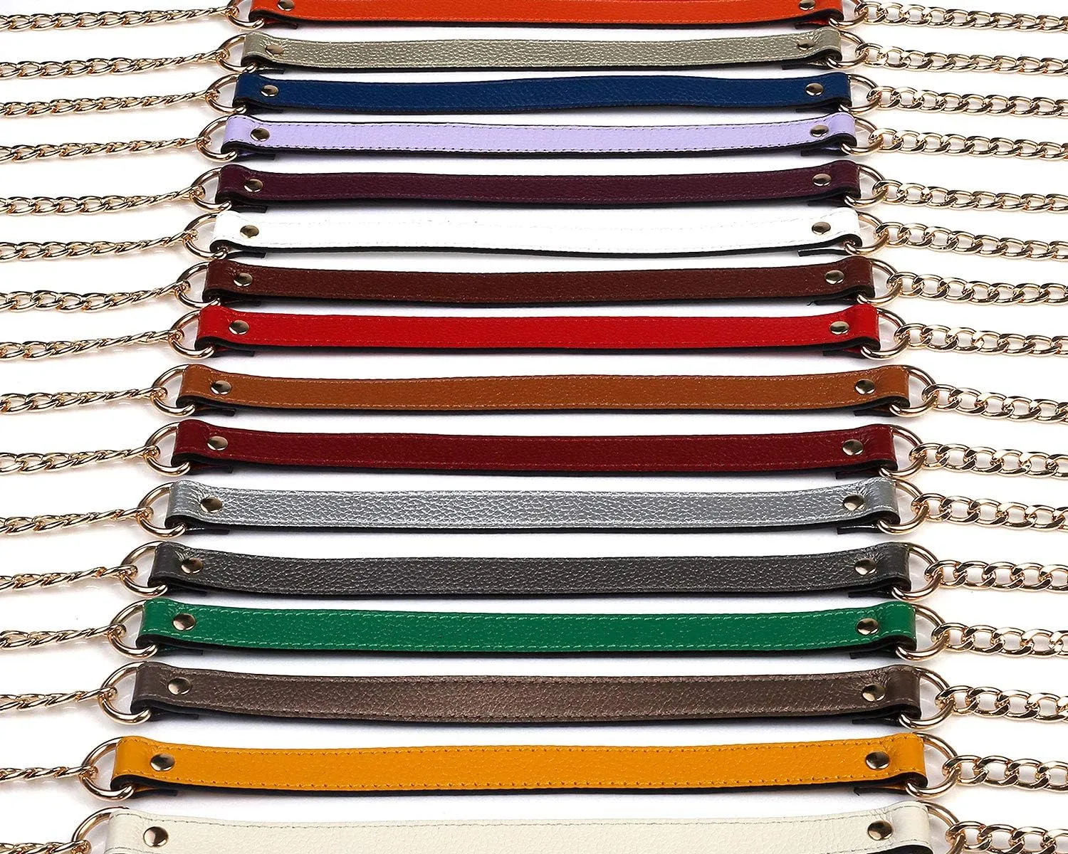 VanEnjoy 18MM Replacement Chain & Genuine Leather Shoulder Crossbody Straps for Handbags Purse Bags -Extended Version(Brown)