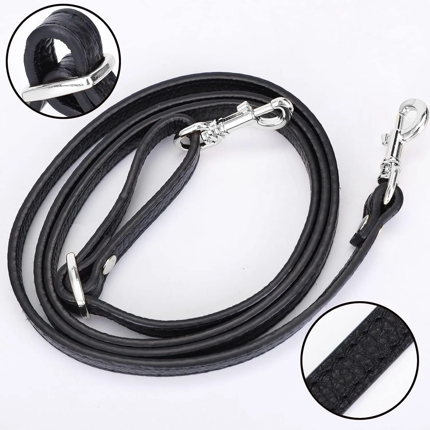 VanEnjoy Adjustable Genuine Leather Crossbody Straps Replacement - Width 1/2“, Length 25”-51”