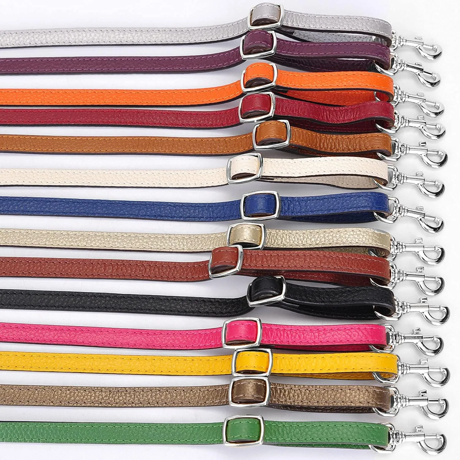 VanEnjoy Adjustable Genuine Leather Crossbody Straps Replacement - Width 1/2“, Length 25”-51”