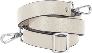 VanEnjoy Full Grain Leather Adjustable Replacement Strap Cross Body Bag Purse.1 inch wide (Beige-Silver Buckles)