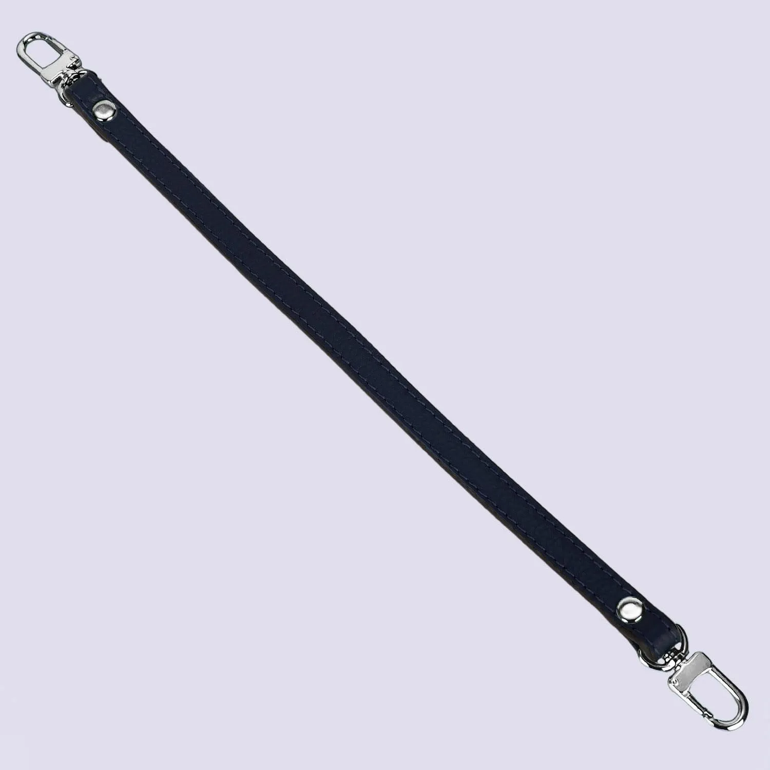 VanEnjoy Full Grain Leather Shoulder Strap Replacement with 2 Square Locks -Extended Version (Navy-Silver Lock)