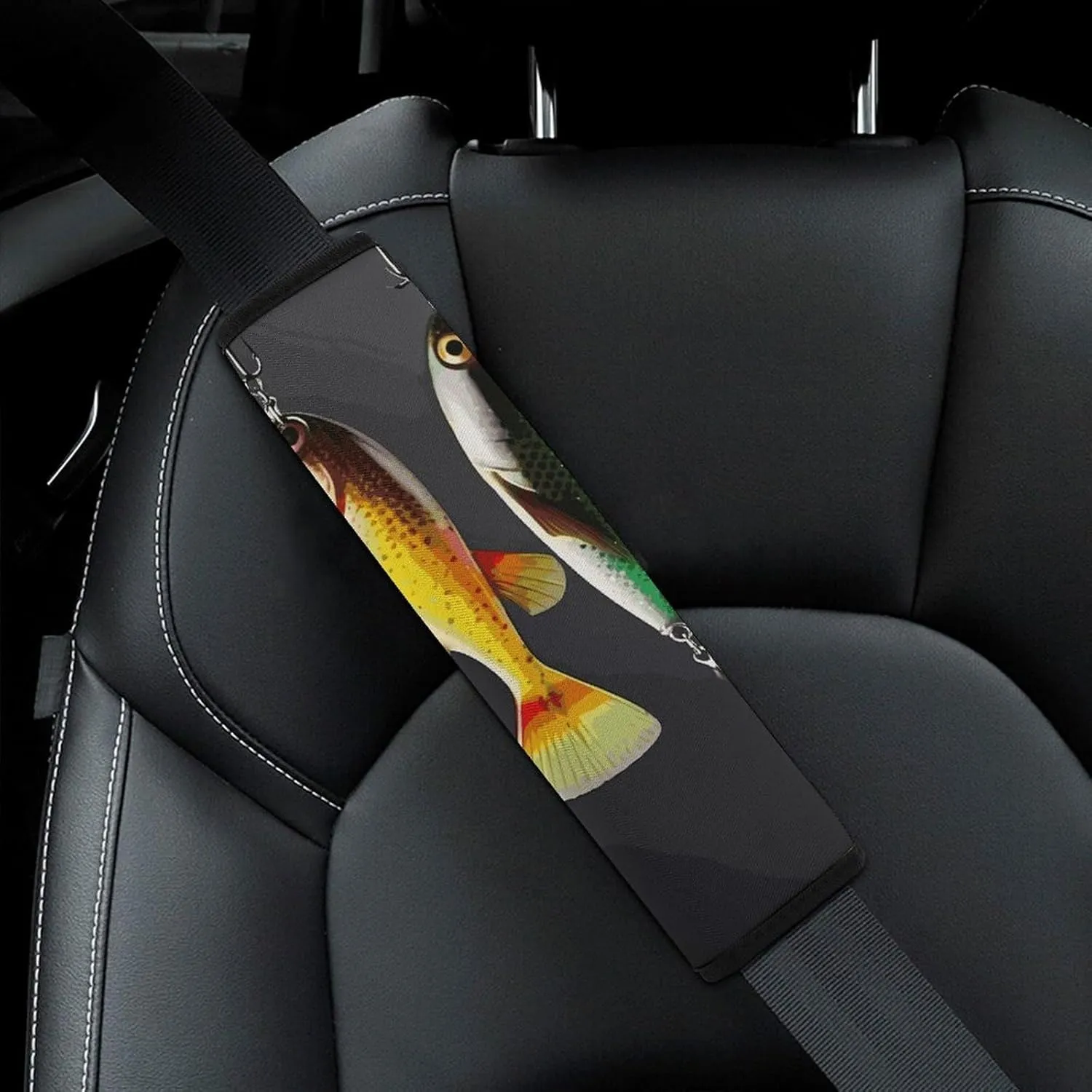 Various Type of Fishing Baits Auto Seat Belt Cover 2PCS Universal Car Seat Belt Shoulder Protector Pad, Protect Your Shoulders and Neck for Car Seat Belt, Shoulder Bag, Backpack