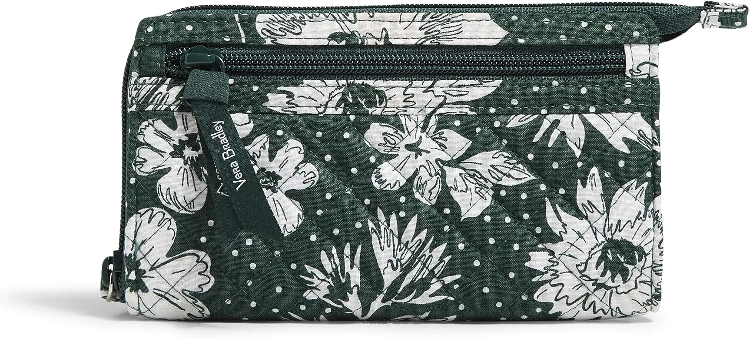 Vera Bradley Women's Cotton Collegiate Front Zip Wristlet with RFID Protection (Multiple Teams Available)