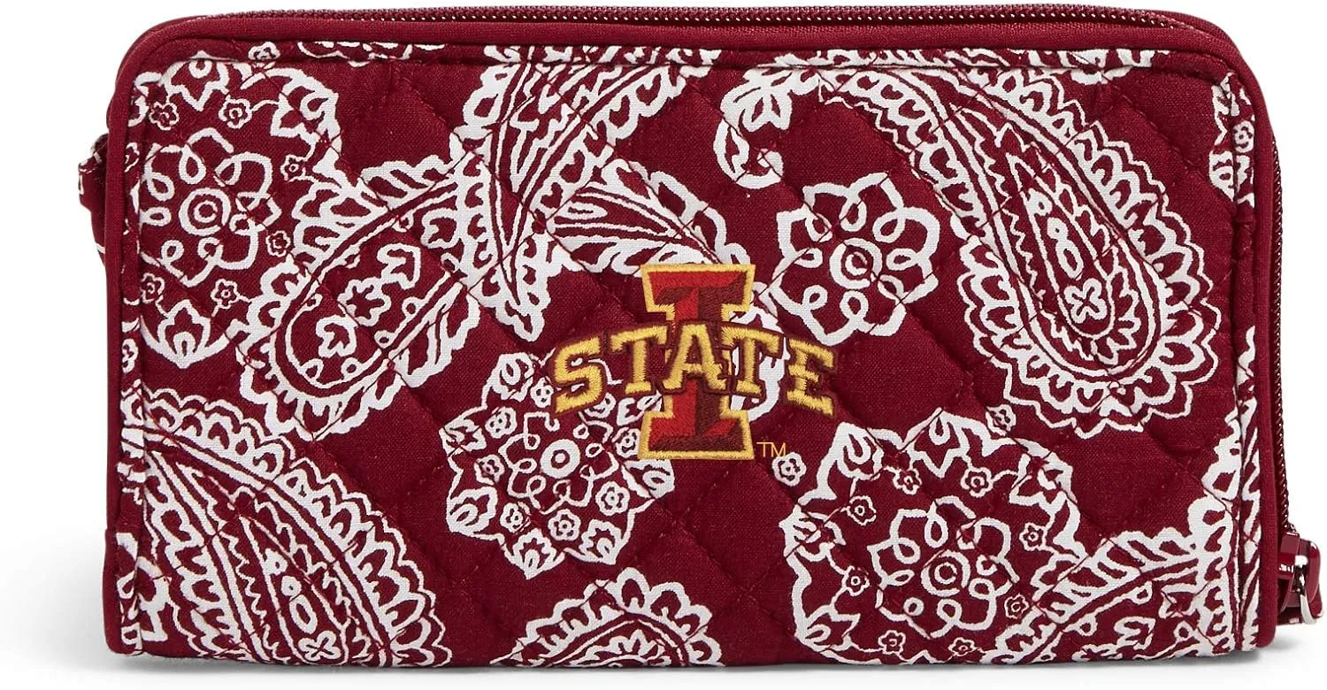 Vera Bradley Women's Cotton Collegiate Front Zip Wristlet with RFID Protection (Multiple Teams Available)