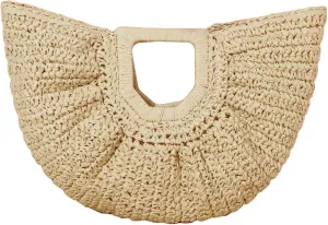 Verdusa Women's Straw Top Handle Handbags Woven Clutches Tote Bag Purses