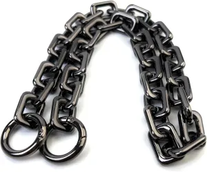 VersaKits Heavy Chunky Link Chain Strap Purse Handbag Top Handle Shoulder Straps Accessories Decoration Chain Strap Extender Charms Replacement(23.62'' Metallic Black)