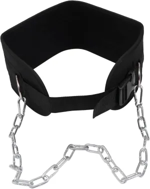 VICASKY 1pc Weight Belt Weightlifting Ups Dip Belt with Chain Workout Weight Lifting Equipment Belts Grip Gym Equipment Adjustable Exercise Deadlift Belt Band Squat Steel Knitted Belt