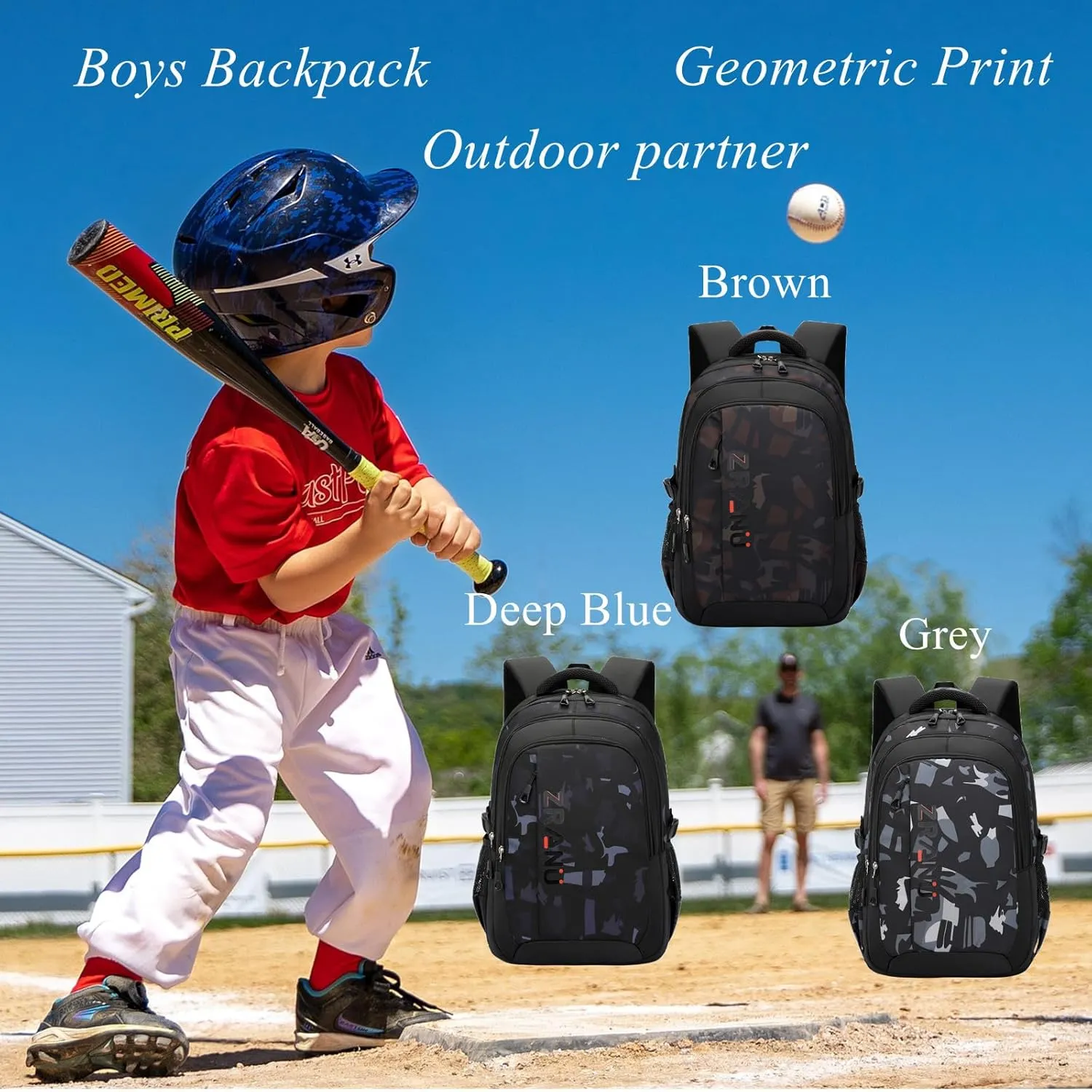 VIDOSCLA Elementary Kids Boys Backpack Teens School Bag Students BookBag for School Deep Blue