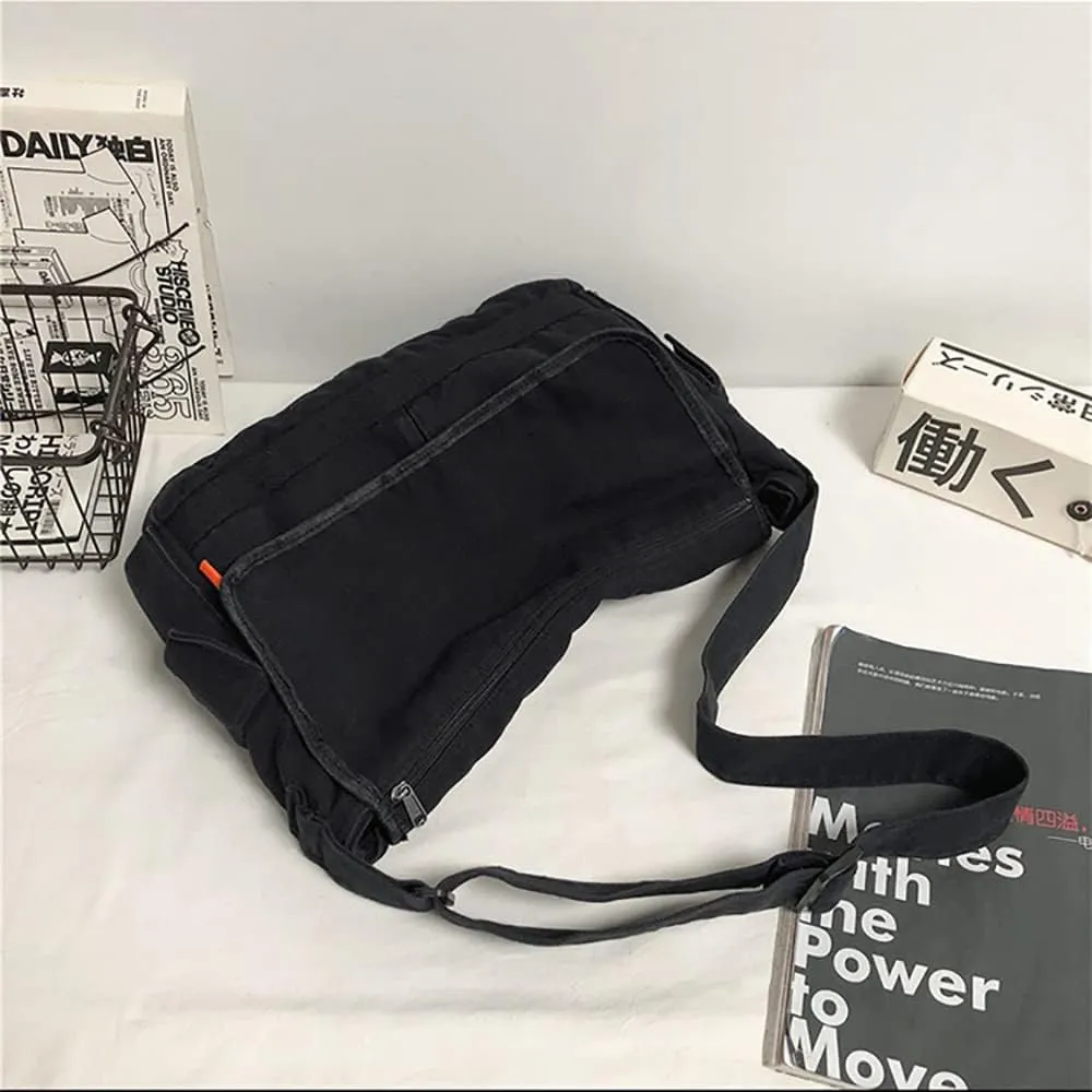 Vintage Canvas Messenger Bag for Men Women Crossbody Bag Satchel Shoulder Bag Harajuku Streetwear