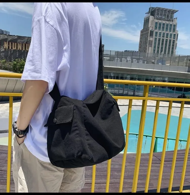 Vintage Canvas Messenger Bag Women Y2K Grunge Tote Bag Aesthetic Purse Hippie Crossbody Handbag Goth Emo Preppy Stuff
