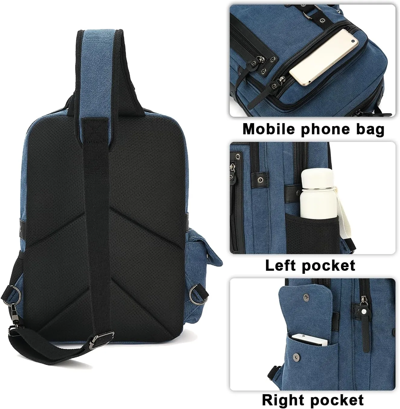 Vintage Messenger Bag, Canvas Backpack for Travel, Men's Shoulder Bag, Dual-use Bag for Hand Carry and Crossbody Carry