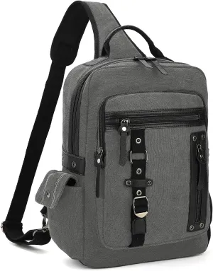 Vintage Messenger Bag, Canvas Backpack for Travel, Men's Shoulder Bag, Dual-use Bag for Hand Carry and Crossbody Carry