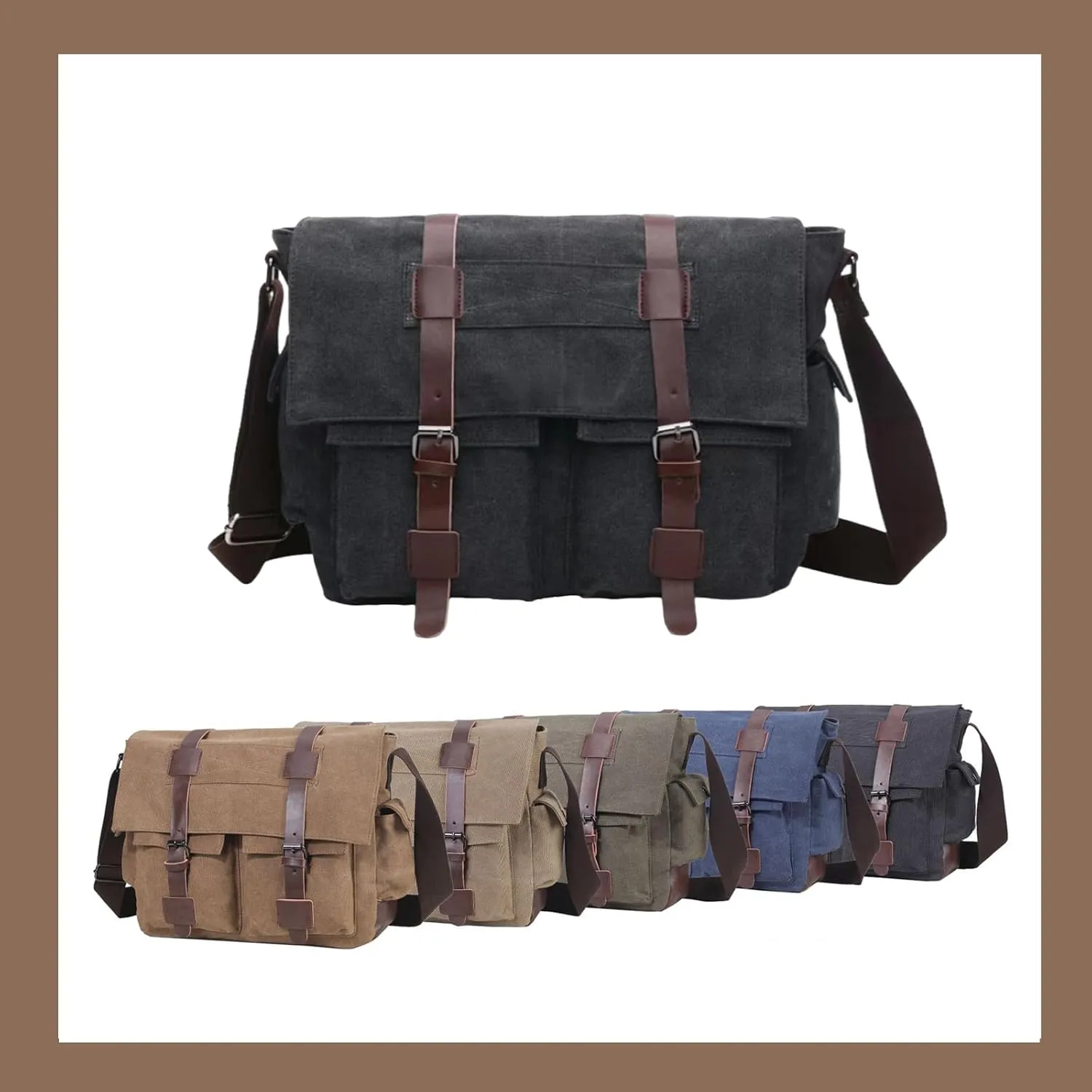 Vintage military canvas notebook computer bag Messenger bag medium canvas Messenger bag military satchel