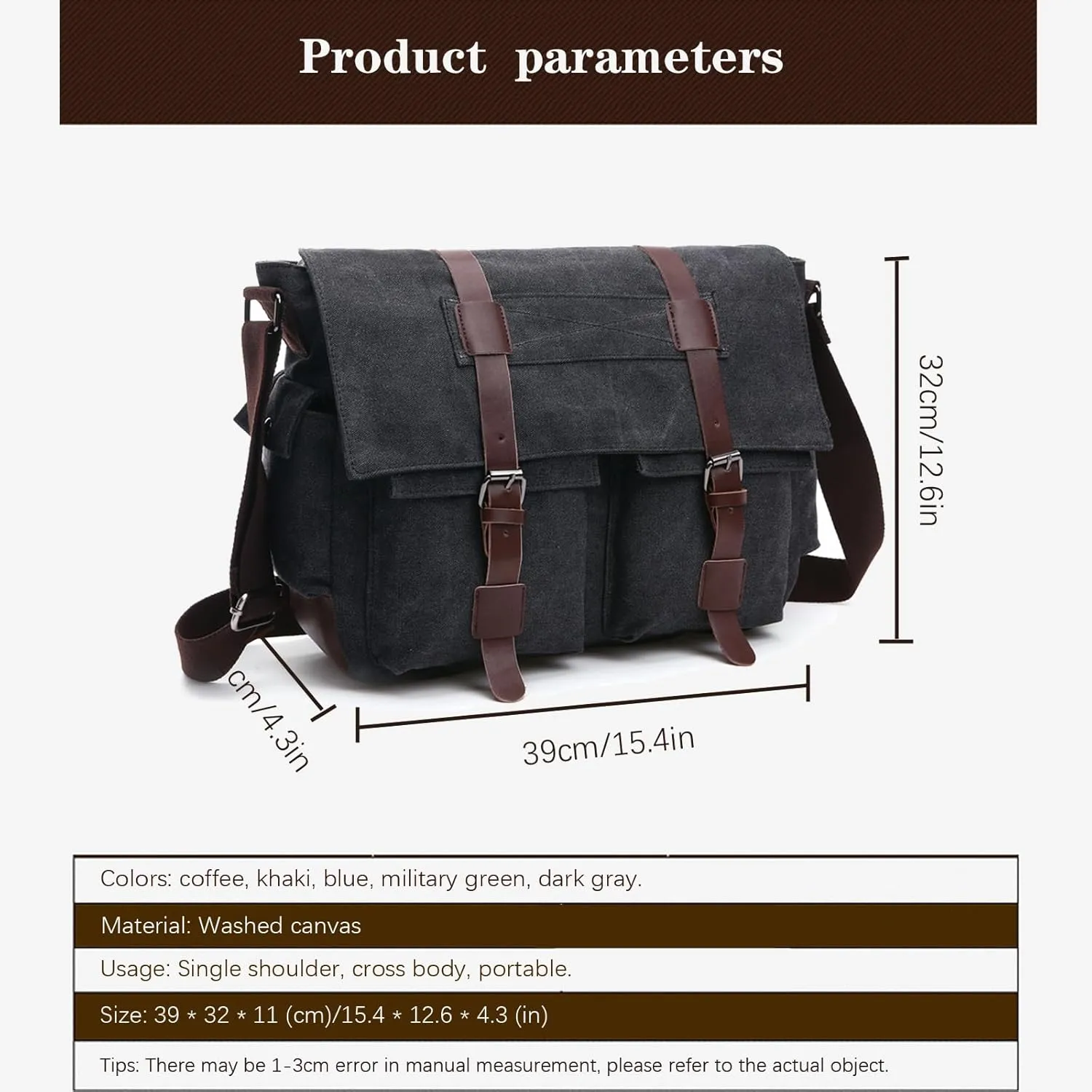 Vintage military canvas notebook computer bag Messenger bag medium canvas Messenger bag military satchel