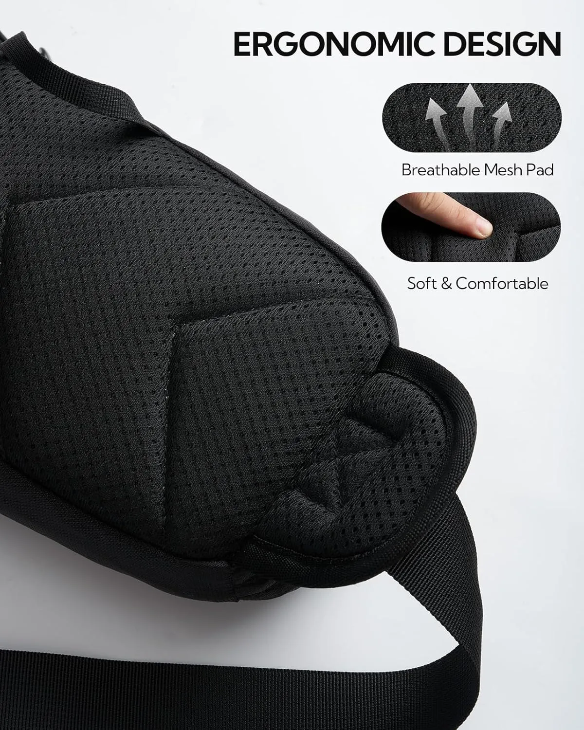 WATERFLY Fanny Pack Waist Bag: Hiking Water Bottle Holder with Strap Waist Pack for Women Men Hydration Hip Packs for Running Walking Traveling-Black