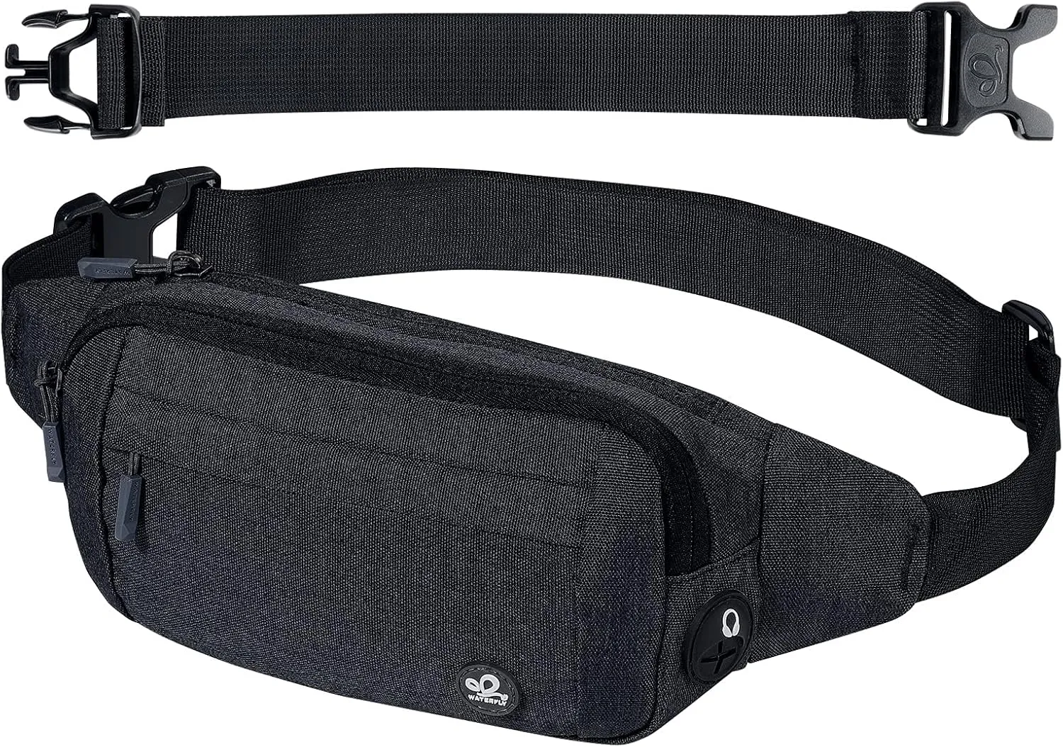 WATERFLY Fanny Pack Waist Bag: Small Hip Pouch Bum Bag Fannie Pack Phanny Fannypack Waistpack Bumbag Beltbag Sport Slim Fashionable for Jogging Hiking Hiker Woman Man