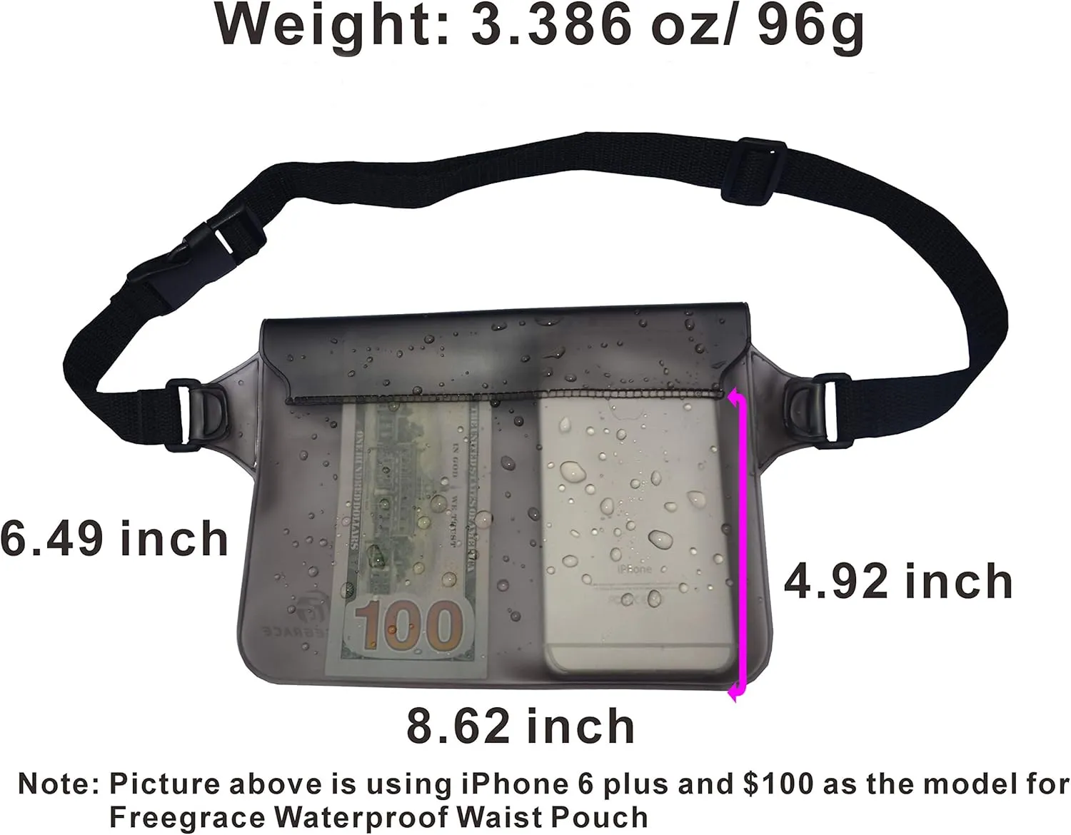 Waterproof Pouches with Waist Strap / Pouch Case Bundle Set- Keep Your Phone & Valuables Dry and Safe - Waterproof Dry Bags for Boating Swimming Snorkeling Kayaking Beach Water Parks Pool