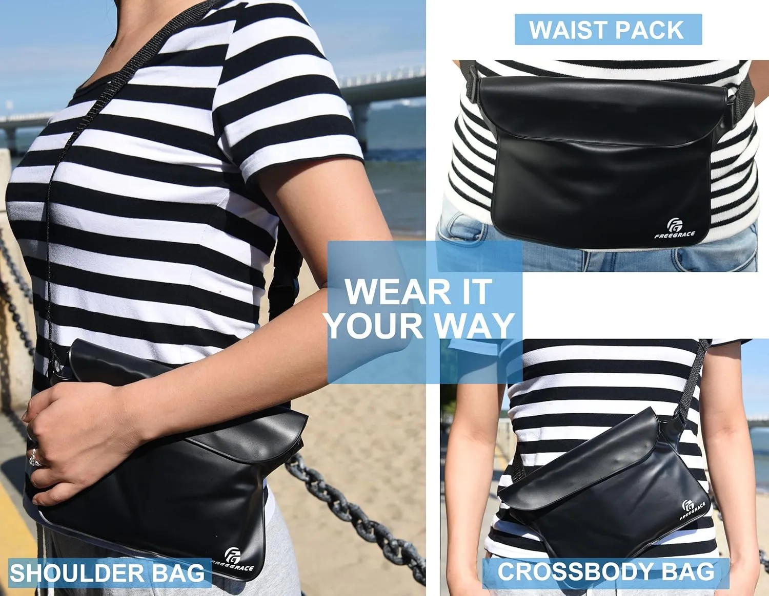 Waterproof Pouches with Waist Strap / Pouch Case Bundle Set- Keep Your Phone & Valuables Dry and Safe - Waterproof Dry Bags for Boating Swimming Snorkeling Kayaking Beach Water Parks Pool