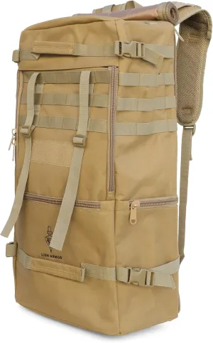 Waterproof Tactical Duffle Backpack, 55L, Cargo Model (Khaki)