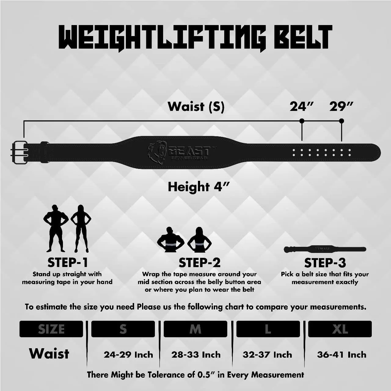 Weight Lifting Belt 4inch Leather Belt With Free Wrap - Foam Padded Back Support Gym Belt for Bodybuilding Squat Deadlift Weightlifting Belt Men Women