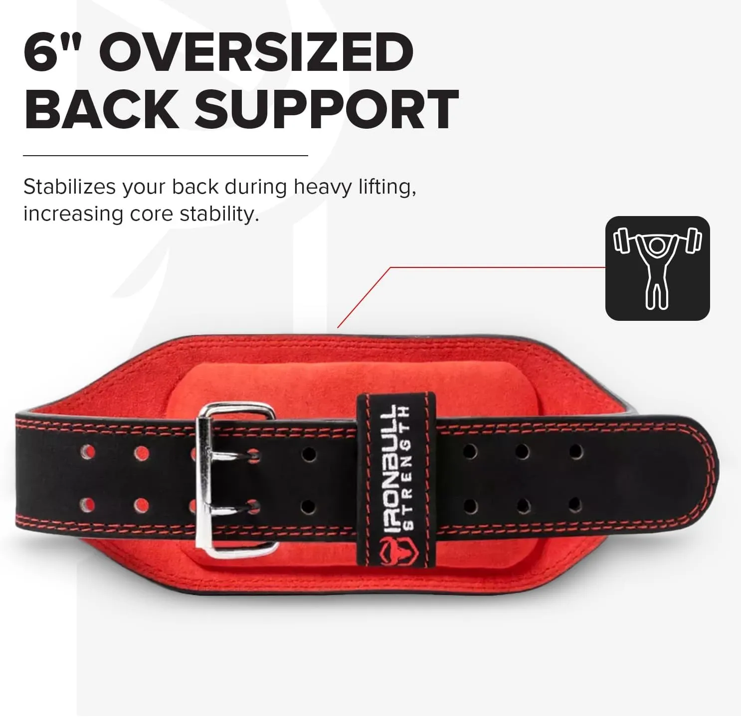 Weight Lifting Belt - 6-inch Padded Leather Weight Belt - Heavy Duty And Comfortable Back Support For Heavy Weightlifting and Fitness