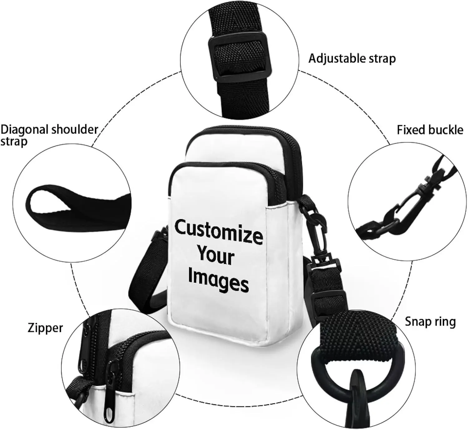 WELLFLYHOM Cell Phone Purse Women Crossbody Bag Canvas Messenger Pouch Travel Wallet