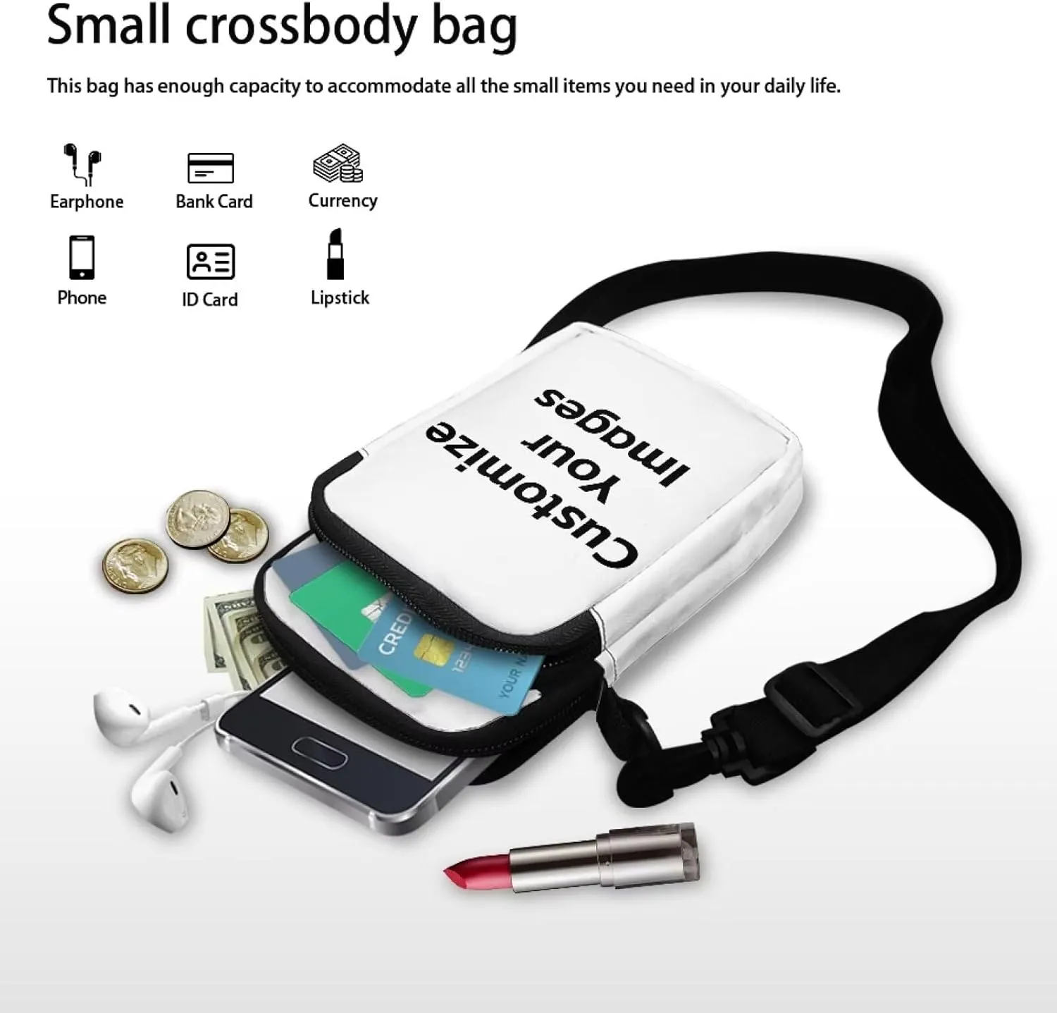 WELLFLYHOM Cell Phone Purse Women Crossbody Bag Canvas Messenger Pouch Travel Wallet