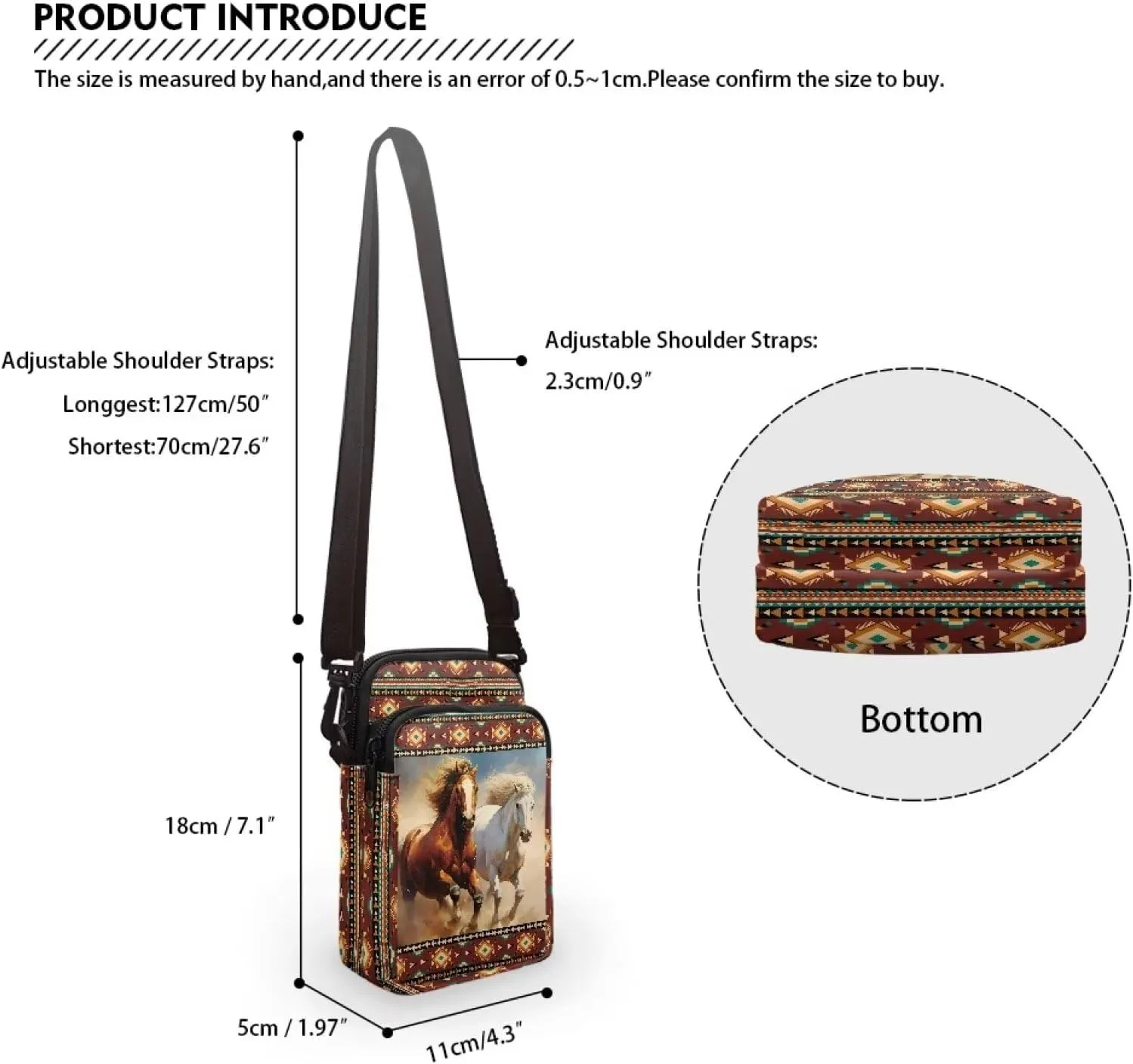 WELLFLYHOM Mini Crossbody Bag Phone Purses Wallet for Women Canvas Messenger Pouch
