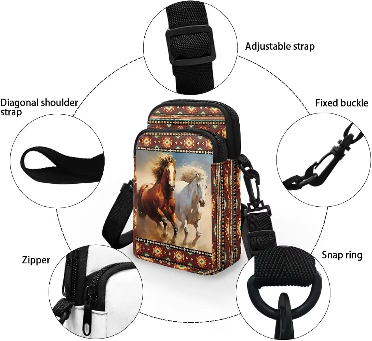WELLFLYHOM Mini Crossbody Bag Phone Purses Wallet for Women Canvas Messenger Pouch