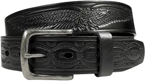 Western Hand-Braided Belt Genuine Full Grain Leather Casual Jean Belt 1-1/2"(38mm) Wide, Assembled in the U.S